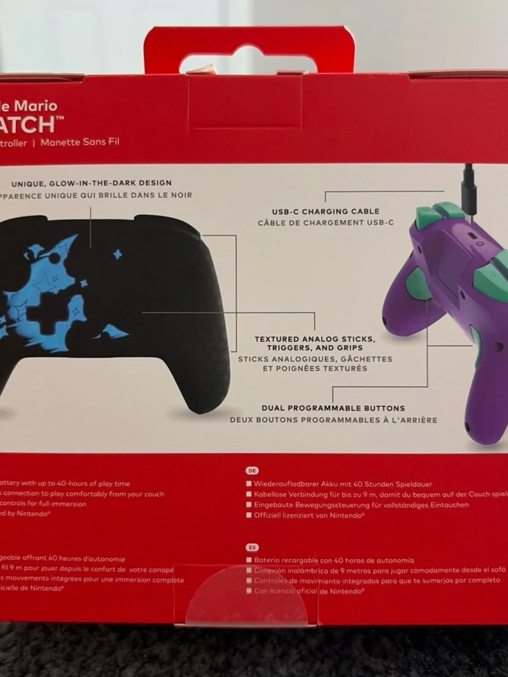 Nintendo Super Mario Wireless Pro Controller - Purple & Mint (BRAND NEW)